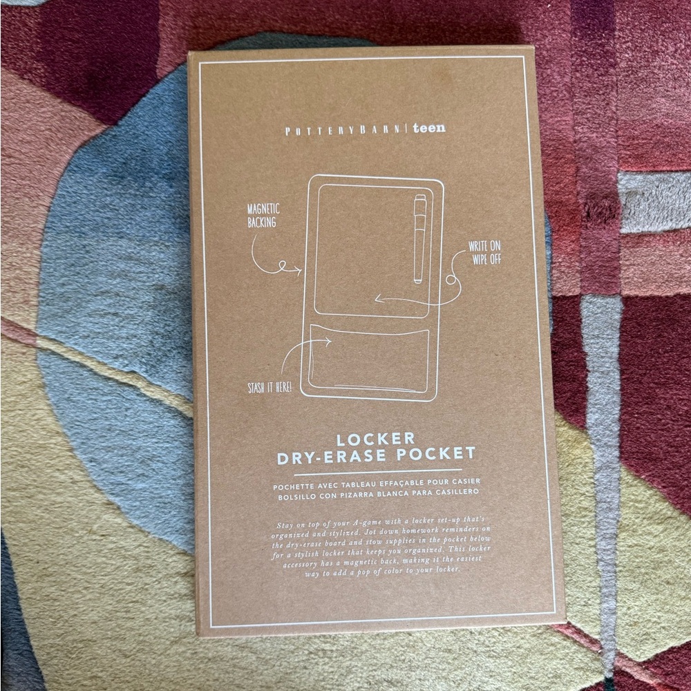 NWT Pottery Barn Teen locker dry erase board with pocket
